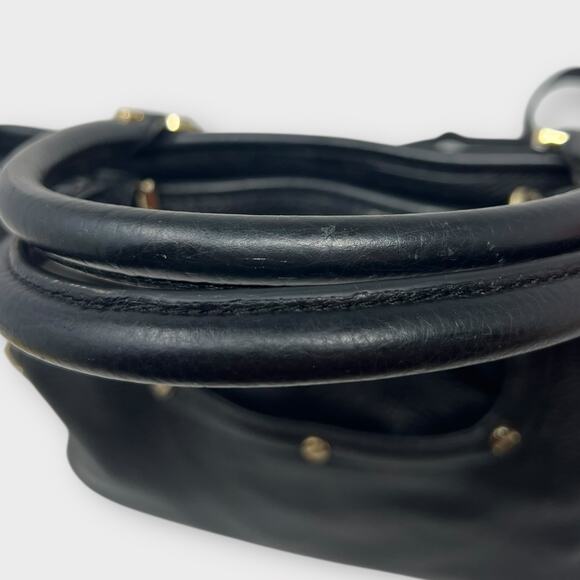 Tory Burch Amanda Mini Satchel Bag Black Pebbled Leather Crossbody - Picture 7 of 16